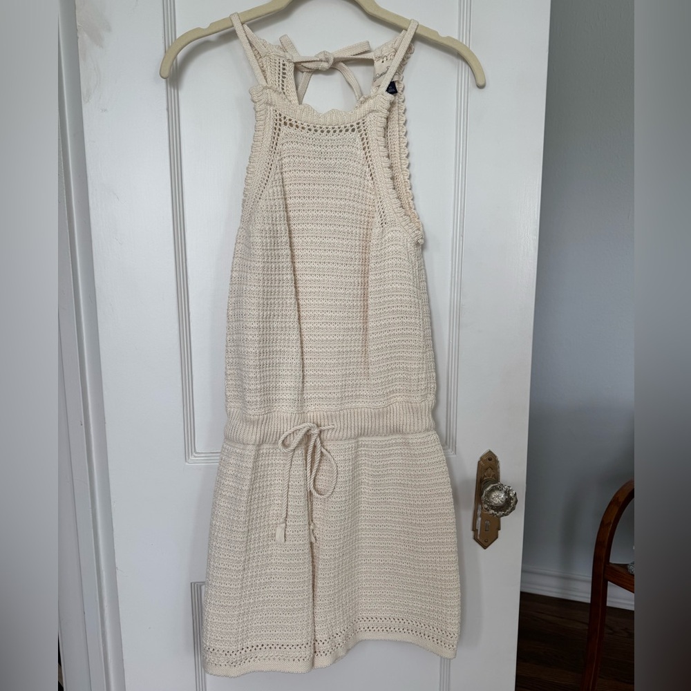 Universal Thread Cream Romper with Drawstring Waist